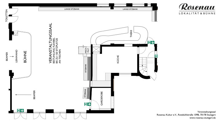 Rosenau Stuttgart / Saalplan